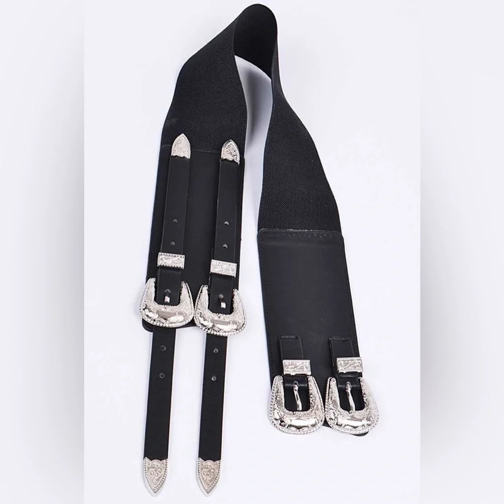 Leather Western Wide Corset Statement Belt